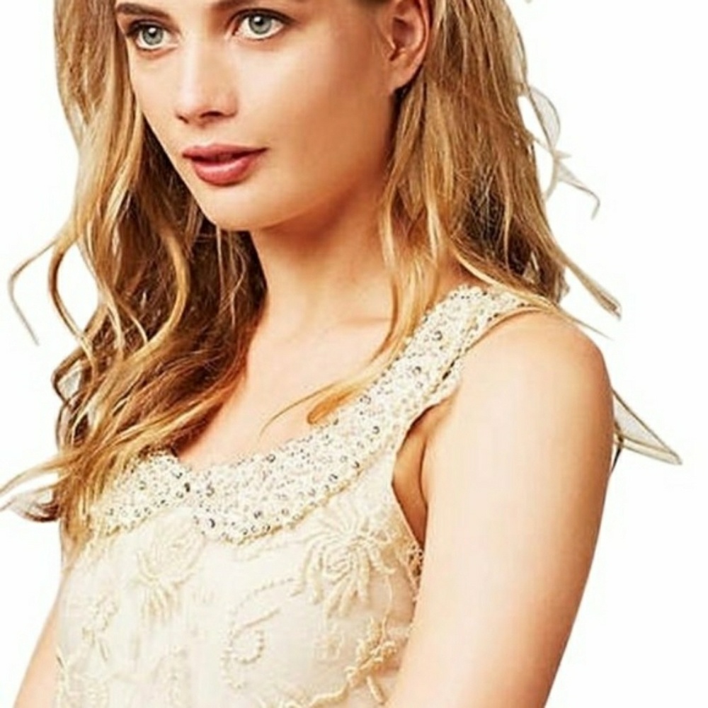 Anthro Moulinette Soeurs Magnolia Tulle Shell